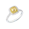 Кольцо GIA 1,01 ct Fancy Light Yellow/VS2 Cushion Cut & White Gold (43211) №3
