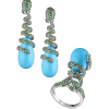Комплект  Chrysolites & Turquoise White Gold в стиле De Grisogono (38019) №9