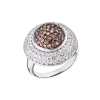 Кольцо  White Gold & White & Brown Cubic Zirconia (43556) №2