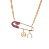 Колье Jacob & Co ROSE GOLD RUBY SAFETY PIN NECKLACE WITH CHARMS (37565) №3