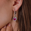 Серьги  4,00 ct Red Ruby Heart & 1.17 ct Diamonds & White Gold (38854) №7