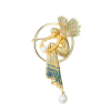 Брошь Masriera Golden Fairy Winged nymphs Yellow Gold & Pearl & Enamel (41452) №2