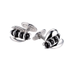 Запонки De Grisogono Black Enamel White Gold Bee (36892) №4