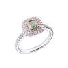 Кольцо GIA 1,00 ct Fancy Grayish Greenish Yellow/SI2 Cushion Cut & White Gold (43836) №3
