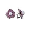 Серьги Paolo Piovan Flower in Black Diamonds & Rubies & Tahitian Pearl (42713) №2