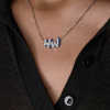 Подвеска  в стиле Harry Winston "Graffiti" Diamonds & Sapphire in Platinum (42972) №6