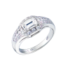 Кольцо  МГУ 0,90 сt G/VS1 Emerald Cut Diamond & Platinum (43530) №3