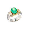 Кольцо  с изумрудом 2,55 ct Intense Slightly Bluish Green/SI1 и бриллиантами (43880) №3