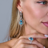 Кольцо  Blue Topaz & Diamonds & White Gold (41116) №6