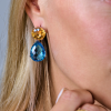 Серьги  Blue Topaz & Orange Citrine & White Gold (41107) №5