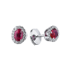 Пусеты DeRosa 1,57 ct Oval Rubies Intense Red Mozambique & 0.25 ct Diamonds E3831831 (37281) №2