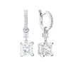 Серьги  3,00 ct K/VS1 - 3,00 ct K/VS2 Princess Cut Diamonds & White Gold (43189) №2