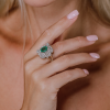 Кольцо  с изумрудом 2,80 ct Light Bluish Green и бриллиантами (38245) №7