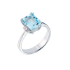 Кольцо  Blue Topaz & Diamonds & White Gold (41854) №2