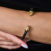 Браслет Carrera y Carrera Yellow Gold Leather Cord Dragon Head Cuff Bracelet DA10310 (40850) №5