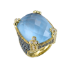 Кольцо Judith Ripka Monaco Cushion Cut Blue Quartz & Diamond & Topaz (43545) №3