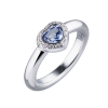 Кольцо  в стиле Chopard Heart с бриллиантами и топазом (37292) №2