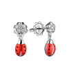 Серьги Aaron Basha Diamond Flower Ladybug Hanging Earrings LBE101R (37065) №2