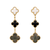 Серьги Van Cleef & Arpels Magic Alhambra 3 motifs Yellow Gold White & Gray mother-of-pearl Onyx VCARD79000 (38018) №3