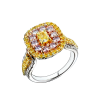 Кольцо  1,60 ct Fancy Intense Yellow - Light Pink - White Natural Diamonds (41069) №2