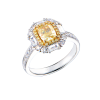 Кольцо GIA 1,00 ct Fancy Light Yellow/VS1 Cushion Cut & White Gold (43218) №3