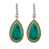 Серьги  с изумрудами Замбия 14,50 ct Pear Mixed Moderate Bluish Green/SI2 & Diamonds (40029) №2
