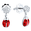 Серьги Aaron Basha Diamond Flower Ladybugs (3926) №4