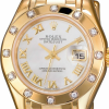 Часы Rolex Lady Datejust Pearlmaster Yellow Gold Pearl Dial Diamonds Bezel 80318 (5197) №4