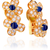 Серьги Van Cleef & Arpels 18k Yellow Gold Diamond and Sapphire Flowers Earrings (9773) №2