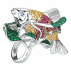 Кольцо  Gold Fish Ring with Multicolored Stones (13586) №4