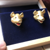 Запонки Deakin & Francis Yellow Gold Pig Head Cufflinks (15001) №6