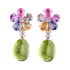 Серьги Bvlgari Multicolor Sapphire Peridot Diamond Gold Flower Drop Earrings (20418) №2