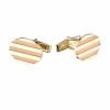 Запонки Tiffany & Co Atlas Grooved Oval Yellow Gold Cufflinks 1995 (21815) №3