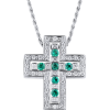 Крест Damiani Belle Epoque White Gold Diamond and Emerald Cross Necklace 20039538 (23374) №3