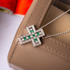 Крест Damiani Belle Epoque White Gold Diamond and Emerald Cross Necklace 20039538 (23374) №4