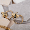 Серьги Cartier Vintage Tricolor Gold Bumble Bee Hoop Earrings (24281) №4
