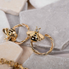Серьги Cartier Vintage Tricolor Gold Bumble Bee Hoop Earrings (24281) №8