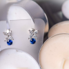 Серьги Tiffany & Co Victoria Diamond Sapphire Platinum Earrings (24549) №4