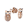 Пусеты Pippo Perez Owl Brown Diamonds Rose Gold Earrings (29522) №2