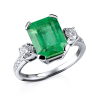 Кольцо  с изумрудом 3,60 ct Intense Green и бриллиантами (34004) №3
