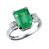 Кольцо  с изумрудом 3,60 ct Intense Green и бриллиантами (34004) №5