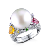 Кольцо RalfDiamonds White Gold 13.5 mm Pearl Diamonds Ring (33941) №9