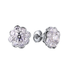 Пусеты GRAFF Platinum & White Gold White Round Diamond Cluster Earrings GE (34988) №4