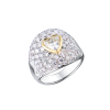 Кольцо  1,07 ct L/SI1 Heart Cut Diamond & White Gold (43832) №3
