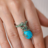 Комплект  Chrysolites & Turquoise White Gold в стиле De Grisogono (38019) №14