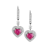 Серьги  4,00 ct Red Ruby Heart & 1.17 ct Diamonds & White Gold (38854) №5