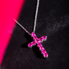 Крест RalfDiamonds с рубинами 1,23 ct Strong Purplish Red (30849) №12