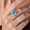 Кольцо  Blue Topaz & Diamonds & White Gold (41116) №5