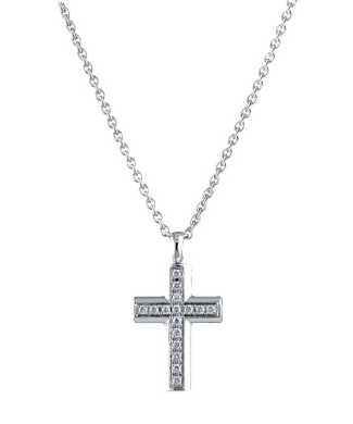 Bvlgari White Gold Diamonds Cross Pendant 328948 10827